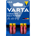Piles alcalines AAA Varta Longlife Max Power (blister de 4)