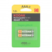 Piles rechargeables AAA Kodak 650mAh (blister de 2)