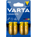 Piles alcalines AA Varta Longlife (blister de 4)