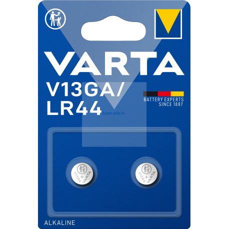 Pile alcaline LR44 - V13GA - V76PX Varta (blister de 2)