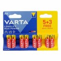 Piles alcalines AA Varta Longlife Max Power (5+3 gratuites)