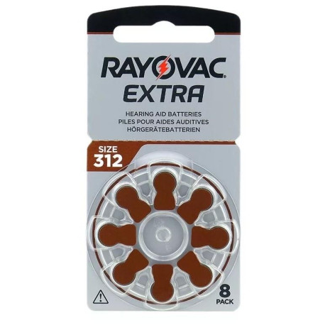 Piles auditives 312 - PR41 Rayovac Extra Advanced (blister de 8)