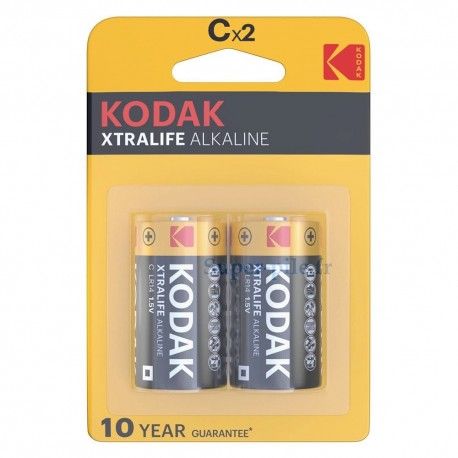 Piles alcalines LR14 Kodak Xtralife (blister de 2)