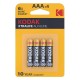 Piles alcalines AAA Kodak Xtralife (blister de 4)