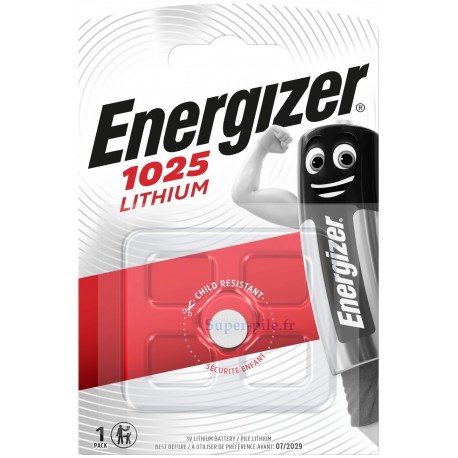 Pile lithium CR1025 Energizer (blister de 1)