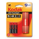 Torche aluminium rouge Kodak 9 LED + 3 piles LR03