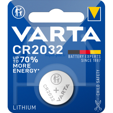 Pile lithium CR2032 Varta (blister de 1)