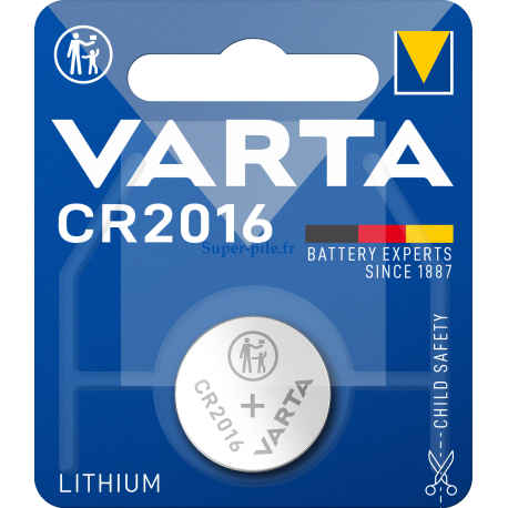 Pile lithium CR2016 Varta (blister de 1)