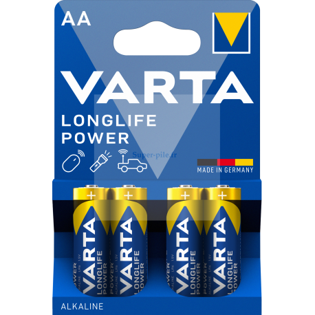 Piles alcalines AA Varta High Energy (blister de 4)