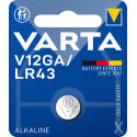 Pile alcaline LR43 - V12GA Varta (blister de 1)