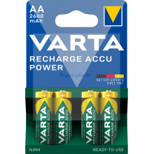 Piles rechargeables AA Varta 2600mAh (blister de 4)