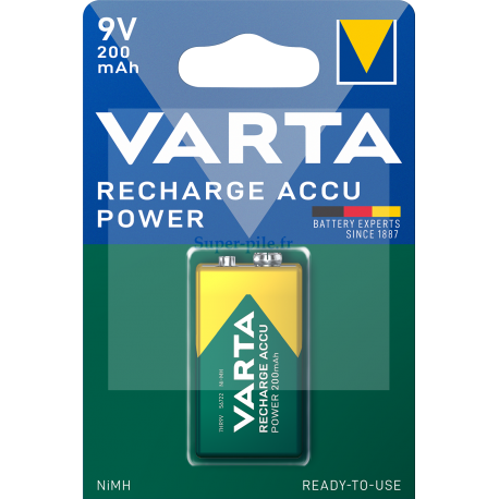 Pile rechargeable 9V Varta 200mAh