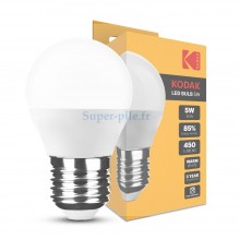 KODAK Ampoule sphérique LED E27 5W 2700°K (450 lumens)